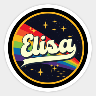 Elisa // Rainbow In Space Vintage Style Sticker